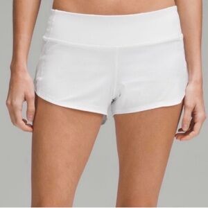 Lululemon Speed Up Shorts White Size 4 Mid Rise Lined Athletic Running